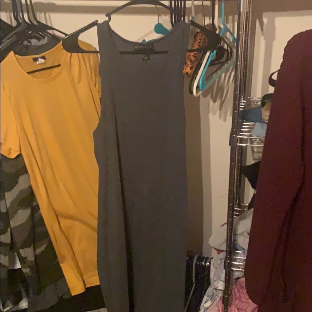 Grey maxi shirt dress